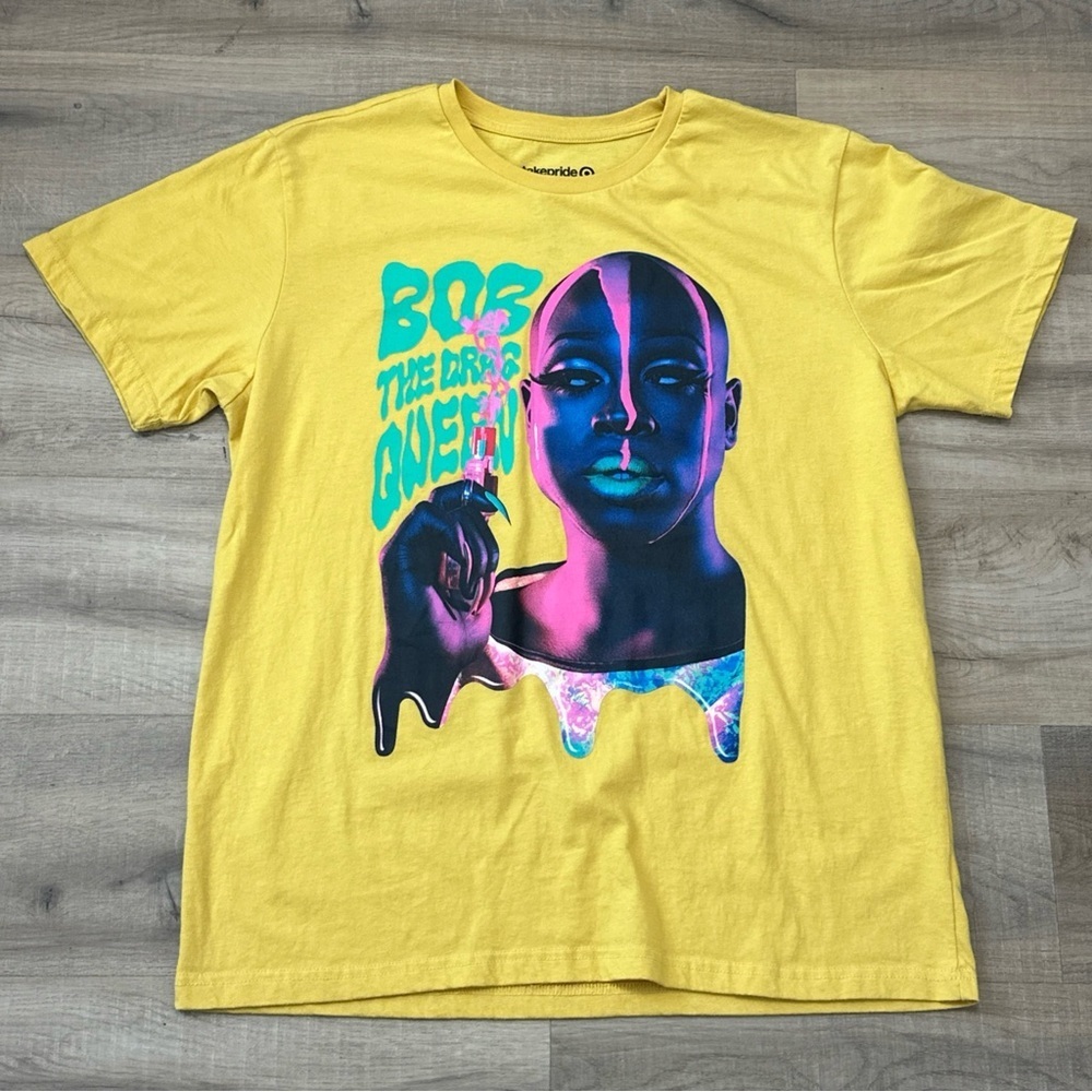 Pride Drag T-Shirt Bob The Drag Queen Yellow Large Paint Head HBO We Are Here
